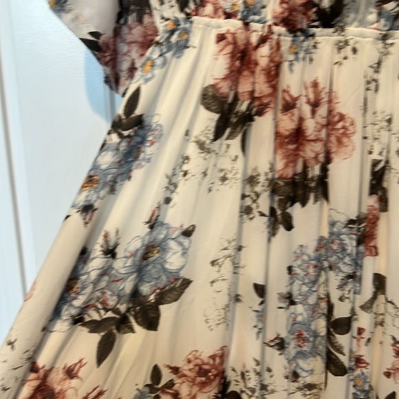 chiffon v-cut lined dress - Picture 3 of 7